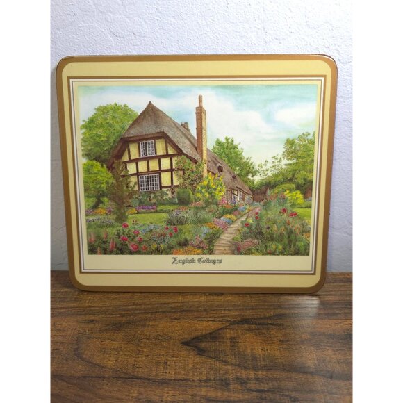 Vintage Pimpernel Acrylic Place Mats Artwork Set 6 English Cottages Countryside - Picture 5 of 14